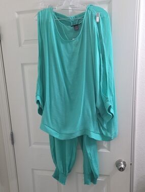 Ashley Stewart Turquoise Pants Set